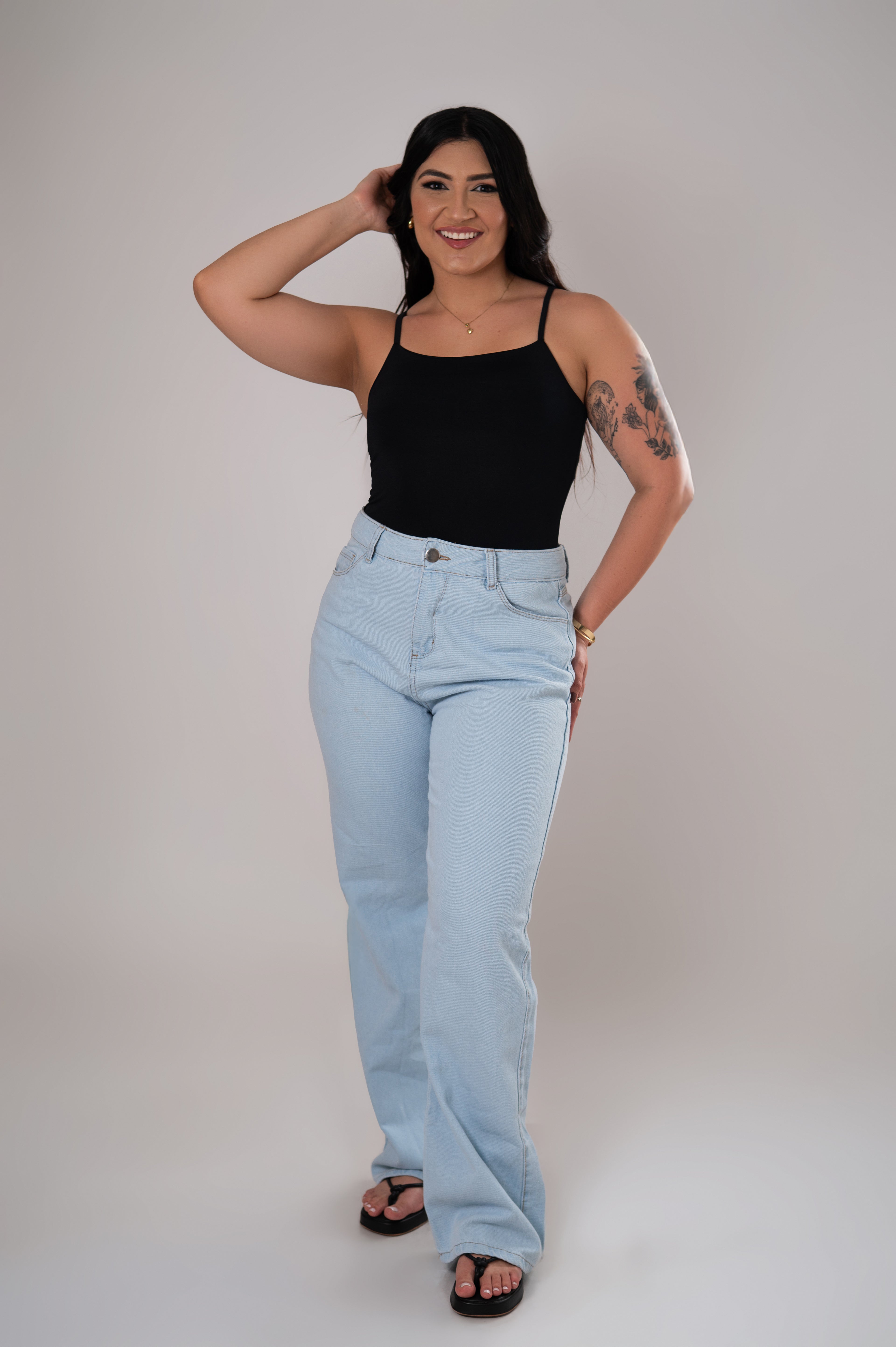 Calça Jeans Wide Leg Clean