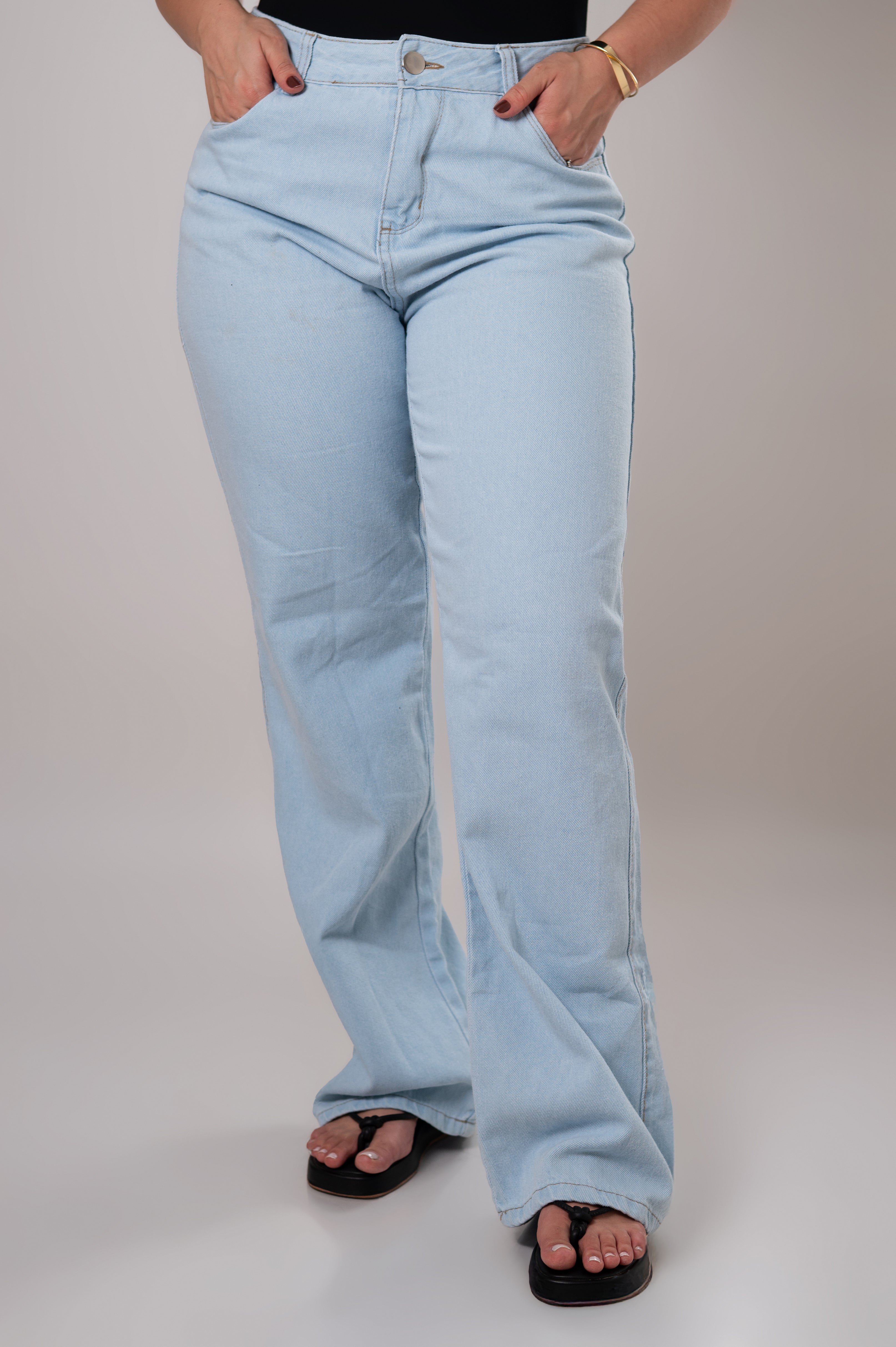 Calça Jeans Wide Leg Clean